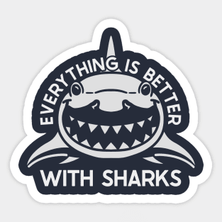 Better with Sharks (Mono) Sticker